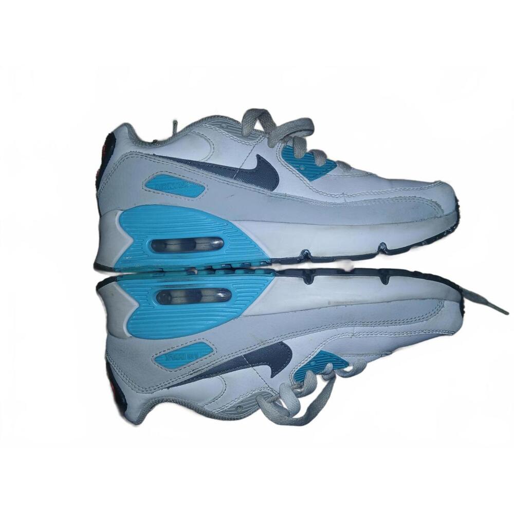 Nike Air Max 90 LTR (PS) White Chlorine Blue CD6867-108 Little Kids - Size 3y